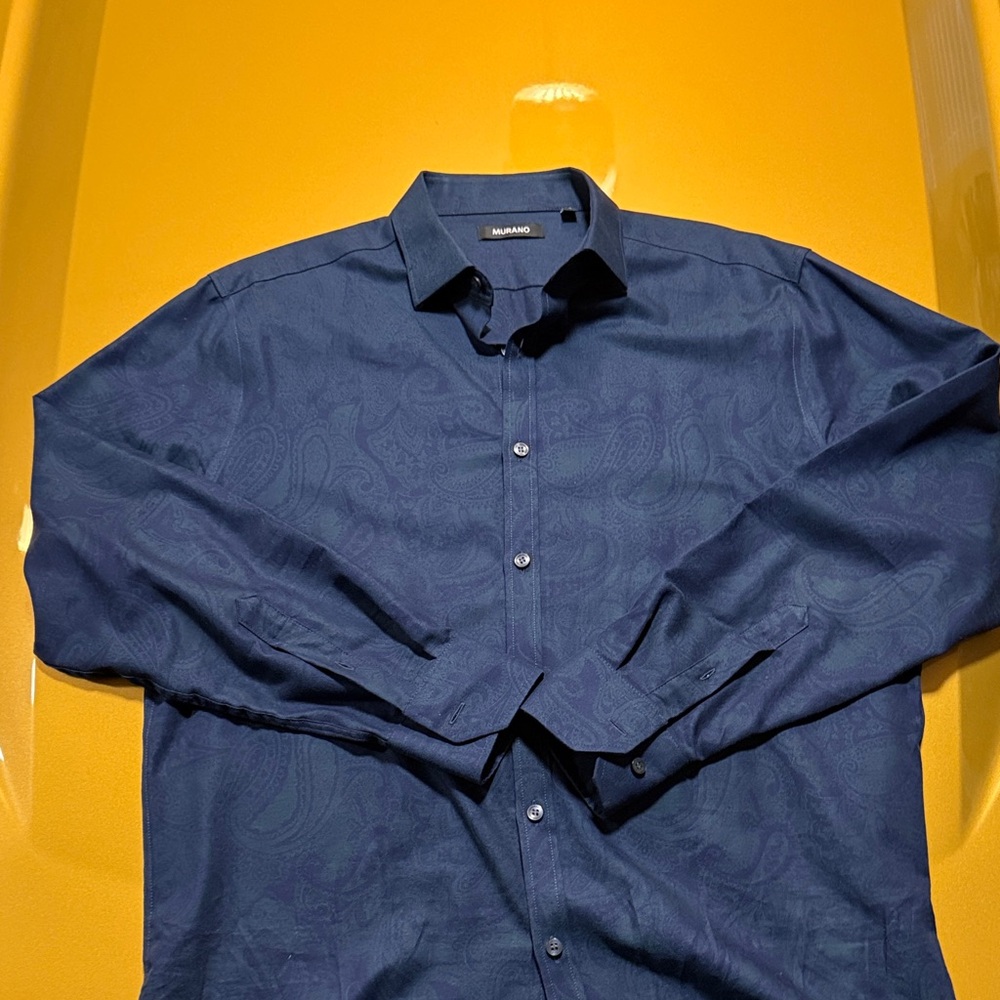 Murano Navy Paisley Button Down Shirt